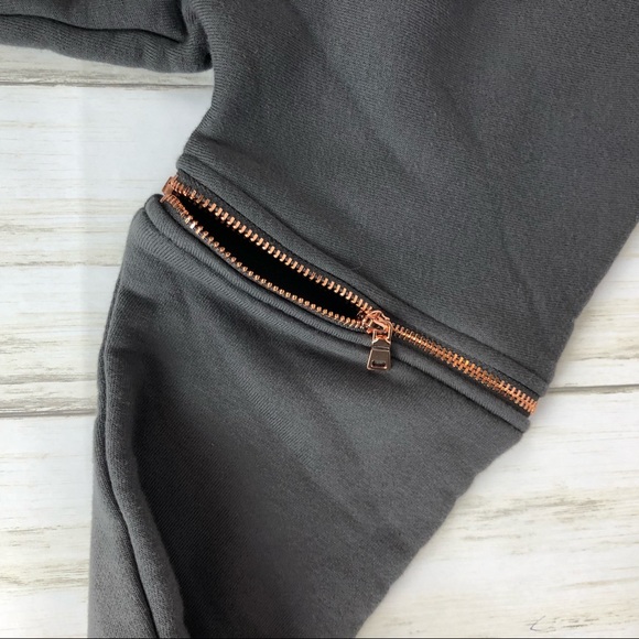 lime & vine zipper sleeve sweatshirt, cropped - Picture 4 of 6